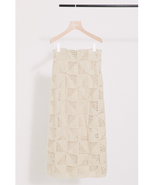 BLACK BY MOUSSY（ブラックバイマウジー）の「block crochet knit skirt（ブロッククロシェニットスカート）（スカート・レディース・アイボリー/グリーン系その他・FREE）」の12枚目の写真