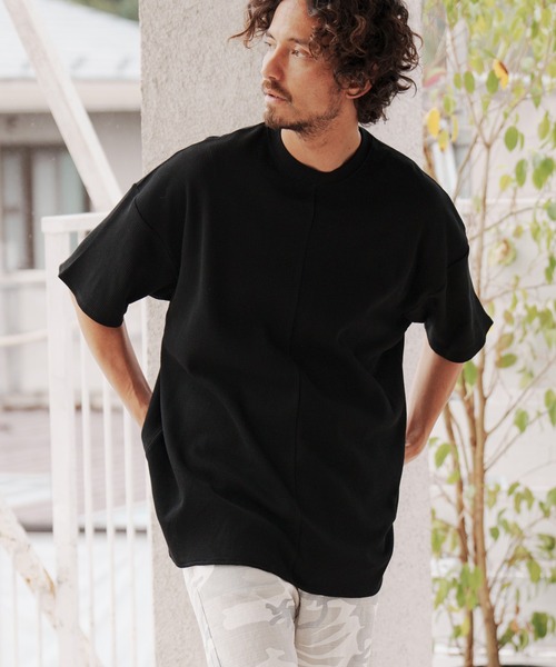 CAMBIO（カンビオ）の「mt7922-Waffle Long Length Short Sleeve Cut sew カットソー（Tシャツ/カットソー・メンズ・ホワイト/ブラック・S/M/L）」の8枚目の写真