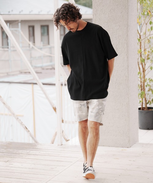 CAMBIO（カンビオ）の「mt7922-Waffle Long Length Short Sleeve Cut sew カットソー（Tシャツ/カットソー・メンズ・ホワイト/ブラック・S/M/L）」の20枚目の写真