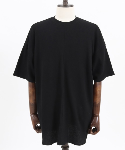 CAMBIO（カンビオ）の「mt7922-Waffle Long Length Short Sleeve Cut sew カットソー（Tシャツ/カットソー・メンズ・ホワイト/ブラック・S/M/L）」の22枚目の写真
