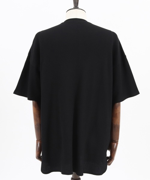 CAMBIO（カンビオ）の「mt7922-Waffle Long Length Short Sleeve Cut sew カットソー（Tシャツ/カットソー・メンズ・ホワイト/ブラック・S/M/L）」の16枚目の写真
