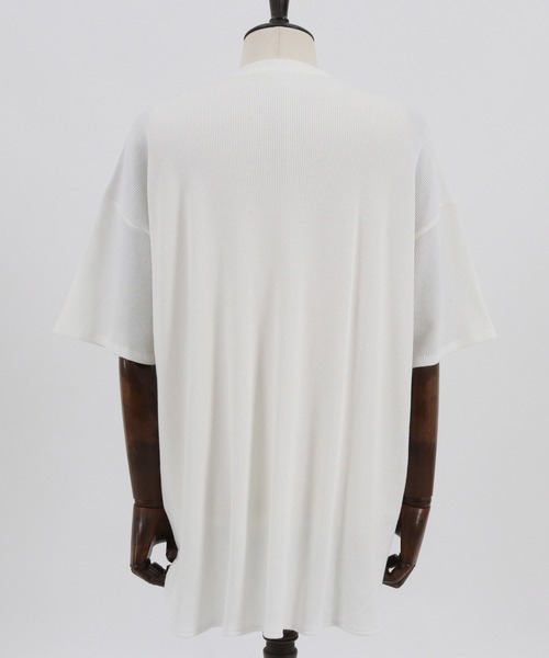 CAMBIO（カンビオ）の「mt7922-Waffle Long Length Short Sleeve Cut sew カットソー（Tシャツ/カットソー・メンズ・ホワイト/ブラック・S/M/L）」の13枚目の写真