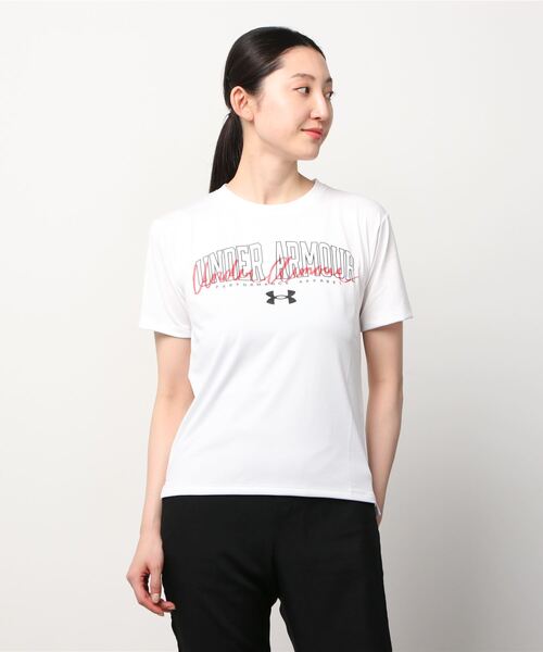 UNDER ARMOUR(アンダーアーマー)の「アンダーアーマー UA Tech Box Graphic Tee(Tシャツ/カットソー・レディース・ブラック/ホワイト/グレー・S/L/XL/M)」の1枚目の写真
