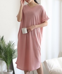 ElegChic（エレグシック）の「ワッフルVネック スリット ワンピ（ルームウェア/パジャマ）」