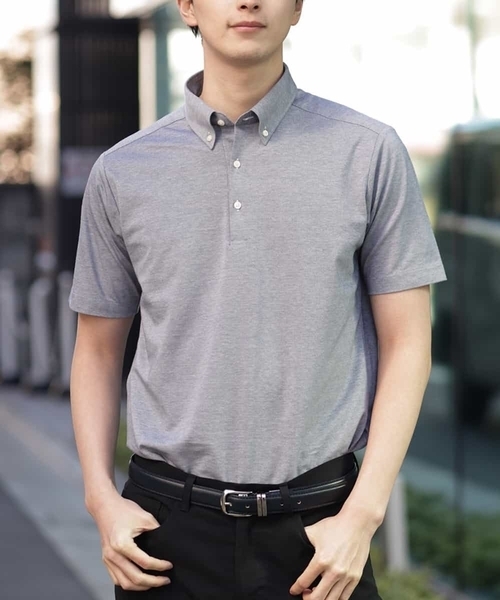 a.v.v(アーヴェヴェ)の「【吸水速乾】ALTIMAカノコボタンダウンポロシャツ(ポロシャツ・メンズ・ブルー/ネイビー/ブラック・46/48/50/44)」の3枚目の写真