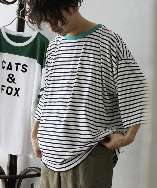 JOURNAL STANDARD relume（ジャーナルスタンダード　レリューム）の「リンガーボーダーTシャツ（Tシャツ/カットソー・メンズ・ホワイト/ネイビー/ブラウン/ブルー・MEDIUM/LARGE）」の10枚目の写真