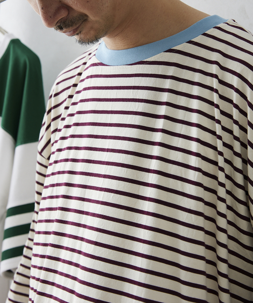 JOURNAL STANDARD relume（ジャーナルスタンダード　レリューム）の「リンガーボーダーTシャツ（Tシャツ/カットソー・メンズ・ホワイト/ネイビー/ブラウン/ブルー・MEDIUM/LARGE）」の22枚目の写真
