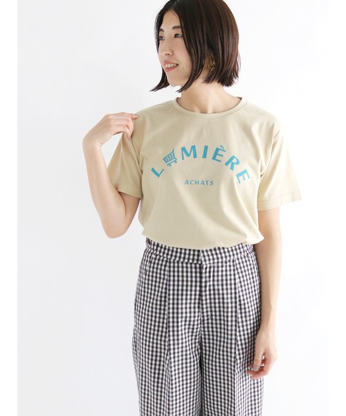 Lugnoncure(ルノンキュール)の「アーチロゴプリントTシャツ(Tシャツ/カットソー・レディース・オフホワイト/ベージュ/ミント・フリ-)」の2枚目の写真