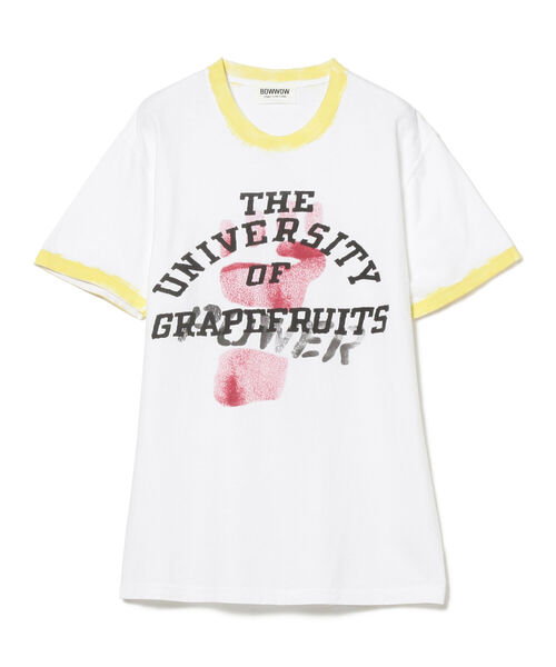 BEAMS BOY（ビームスボーイ）の「BOW WOW × BEAMS BOY / 別注 UNIV OF GRAPEFRUITS RINGER T-SHIRTS（Tシャツ/カットソー・レディース・ホワイト・MEDIUM）」の2枚目の写真