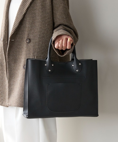 POUTOJOURU（ポートジュール）の「【ポートジュール】 レザー　2WAYクラシック横型トートバッグ A4 14インチPC ZOZOTOWN限定（トートバッグ・レディース・ブラック/アイボリー/ダークブラウン・FREE）」の15枚目の写真