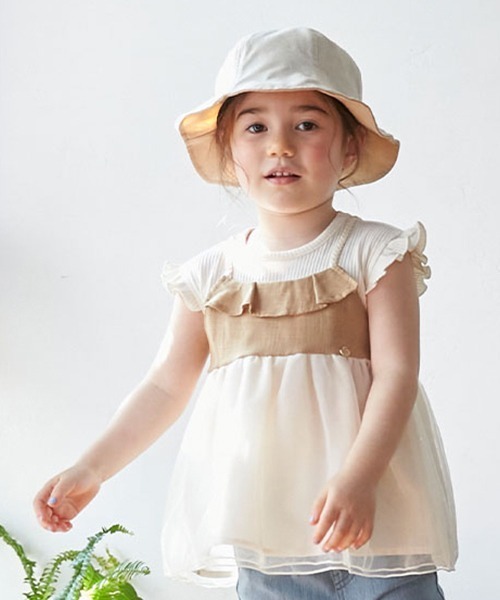 セール 胸フリルチュールドッキングt Tシャツ カットソー Petit Main プティマイン のファッション通販 Zozotown