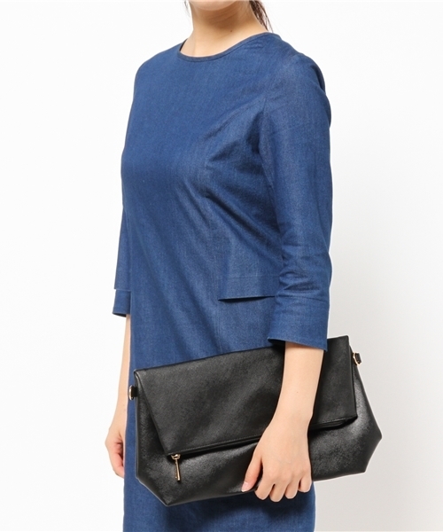 WEGO（ウィゴー）の「WEGO/口折れ2WAYショルダーバッグ（クラッチバッグ・レディース・ホワイト/ブラック/ブルー/レッド/シルバー・FREE）」の7枚目の写真