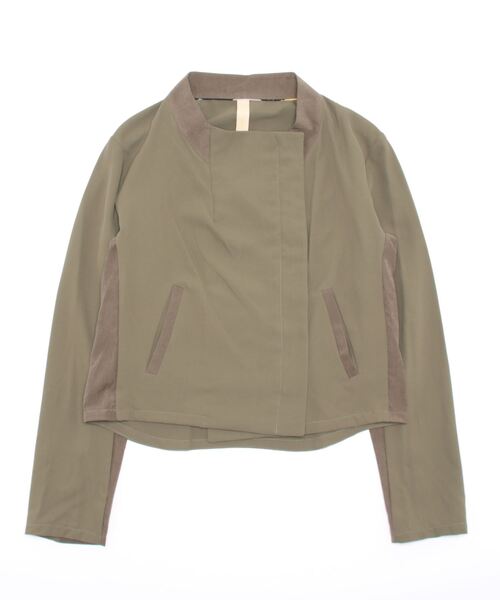 Q（キュー）の「リラックスライダース（ライダースジャケット・レディース・ブラック/オリーブ・MEDIUM）」の6枚目の写真