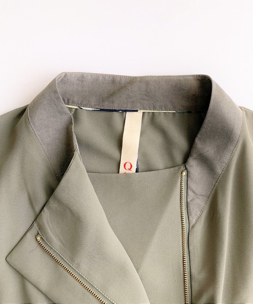 Q（キュー）の「リラックスライダース（ライダースジャケット・レディース・ブラック/オリーブ・MEDIUM）」の13枚目の写真