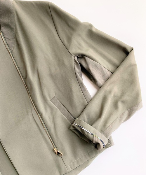 Q（キュー）の「リラックスライダース（ライダースジャケット・レディース・ブラック/オリーブ・MEDIUM）」の15枚目の写真