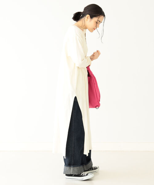 BEAMS BOY（ビームスボーイ）の「BEAMS BOY /リブ ヘンリーネック ワンピース（ワンピース・レディース・オレンジ/ナチュラル・FREE）」の3枚目の写真