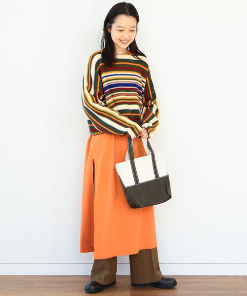 BEAMS BOY（ビームスボーイ）の「BEAMS BOY /リブ ヘンリーネック ワンピース（ワンピース・レディース・オレンジ/ナチュラル・FREE）」の18枚目の写真