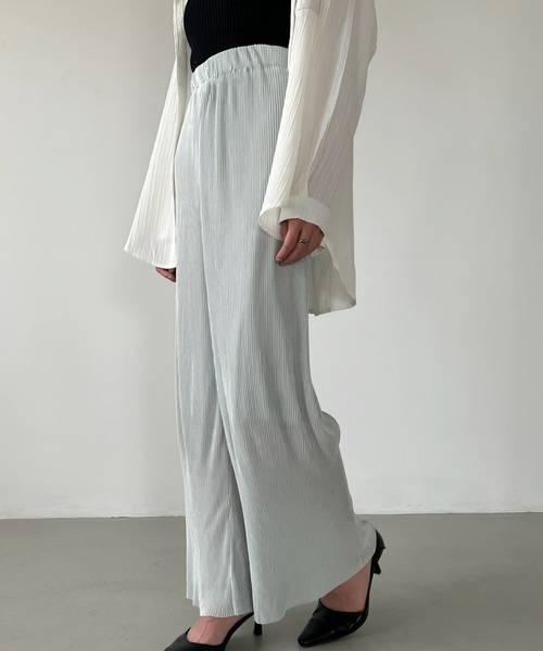 CLEA（クレア）の「セルフカット／プリーツイージーパンツ（その他パンツ・レディース・ブラック/ベージュ/ブラウン/グレー・FREE）」の3枚目の写真