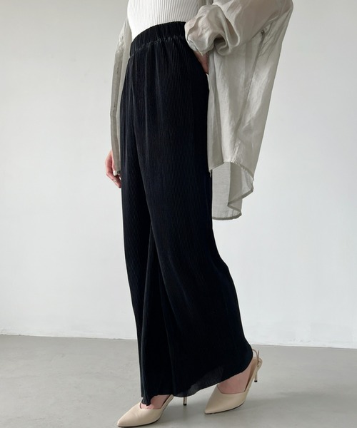 CLEA（クレア）の「セルフカット／プリーツイージーパンツ（その他パンツ・レディース・ブラック/ベージュ/ブラウン/グレー・FREE）」の7枚目の写真