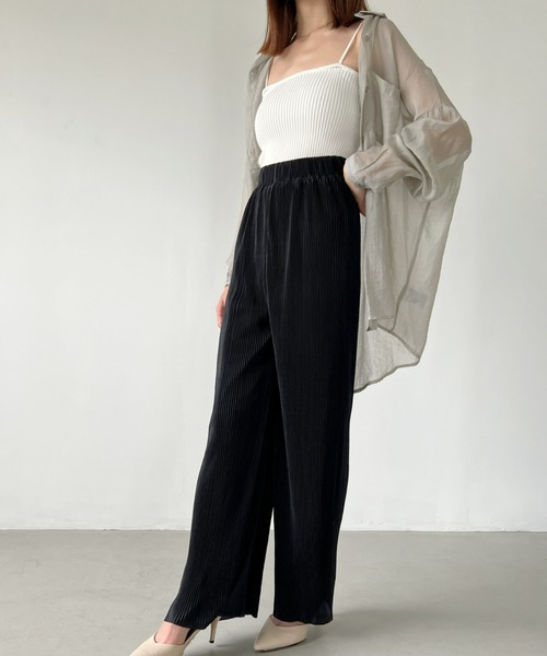 CLEA（クレア）の「セルフカット／プリーツイージーパンツ（その他パンツ・レディース・ブラック/ベージュ/ブラウン/グレー・FREE）」の8枚目の写真