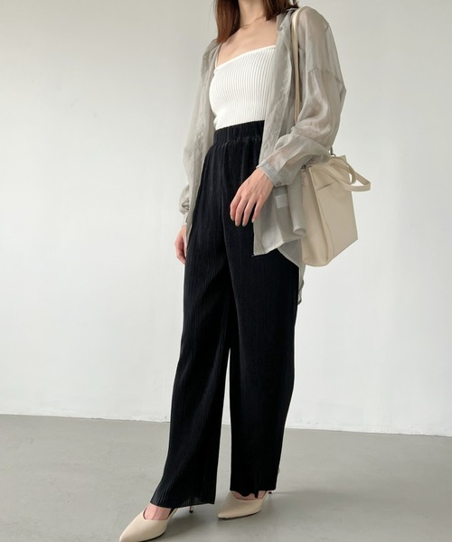 CLEA（クレア）の「セルフカット／プリーツイージーパンツ（その他パンツ・レディース・ブラック/ベージュ/ブラウン/グレー・FREE）」の9枚目の写真