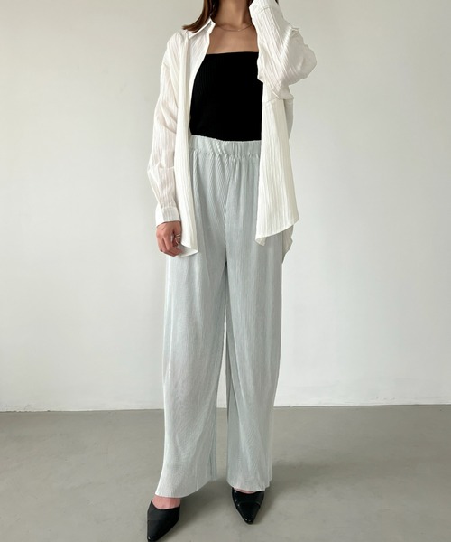 CLEA（クレア）の「セルフカット／プリーツイージーパンツ（その他パンツ・レディース・ブラック/ベージュ/ブラウン/グレー・FREE）」の13枚目の写真