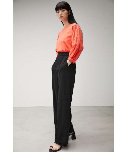 AZUL by moussy（アズールバイマウジー）の「LINEN TOUCH COLOR PANTS/リネンタッチカラーパンツ（その他パンツ・レディース・ブラック/オレンジ/ブルー/グリーン・SMALL/MEDIUM）」の8枚目の写真