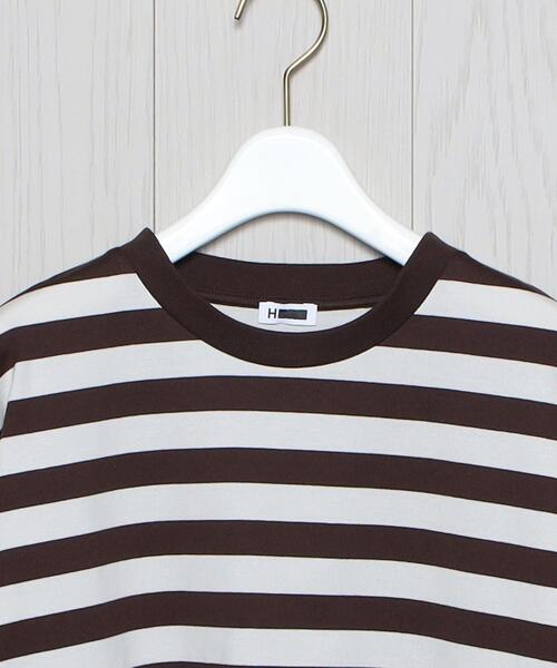 H BEAUTY&YOUTH UNITED ARROWS(エイチビューティーアンドユースユナイテッドアローズ)の「<H>COTTON CROPPED LONG SLEEVE T-SHIRT/Tシャツ(Tシャツ/カットソー・レディース・ダークブラウン/レッド・FREE)」の12枚目の写真