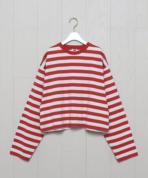 H　BEAUTY&YOUTH UNITED ARROWS（エイチビューティーアンドユースユナイテッドアローズ）の「＜H＞COTTON CROPPED LONG SLEEVE T-SHIRT/Tシャツ（Tシャツ/カットソー・レディース・ダークブラウン/レッド・FREE）」の16枚目の写真