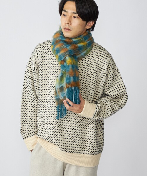 SHIPS（シップス）の「*SHIPS: リラックスフィット バーズアイ クルーネック ニット（ニット/セーター・メンズ・ダークグレー/ナチュラル/ネイビー/レッド・SMALL/MEDIUM/LARGE/X-LARGE）」の3枚目の写真