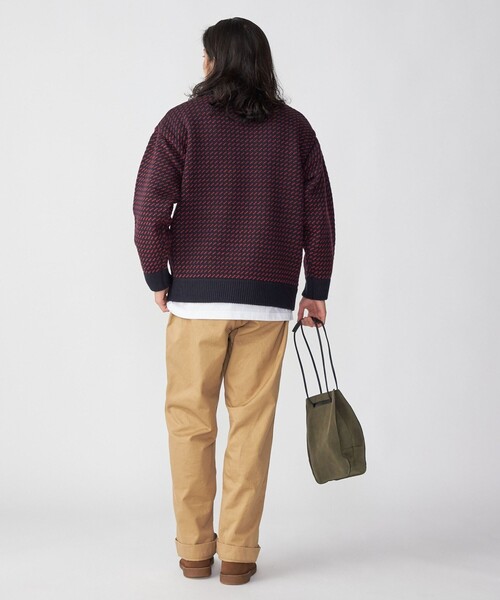 SHIPS（シップス）の「*SHIPS: リラックスフィット バーズアイ クルーネック ニット（ニット/セーター・メンズ・ダークグレー/ナチュラル/ネイビー/レッド・SMALL/MEDIUM/LARGE/X-LARGE）」の17枚目の写真