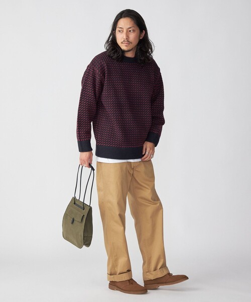 SHIPS（シップス）の「*SHIPS: リラックスフィット バーズアイ クルーネック ニット（ニット/セーター・メンズ・ダークグレー/ナチュラル/ネイビー/レッド・SMALL/MEDIUM/LARGE/X-LARGE）」の18枚目の写真