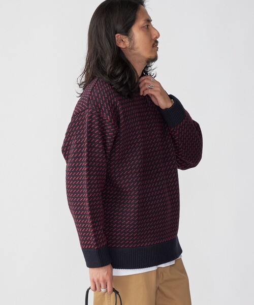 SHIPS（シップス）の「*SHIPS: リラックスフィット バーズアイ クルーネック ニット（ニット/セーター・メンズ・ダークグレー/ナチュラル/ネイビー/レッド・SMALL/MEDIUM/LARGE/X-LARGE）」の21枚目の写真