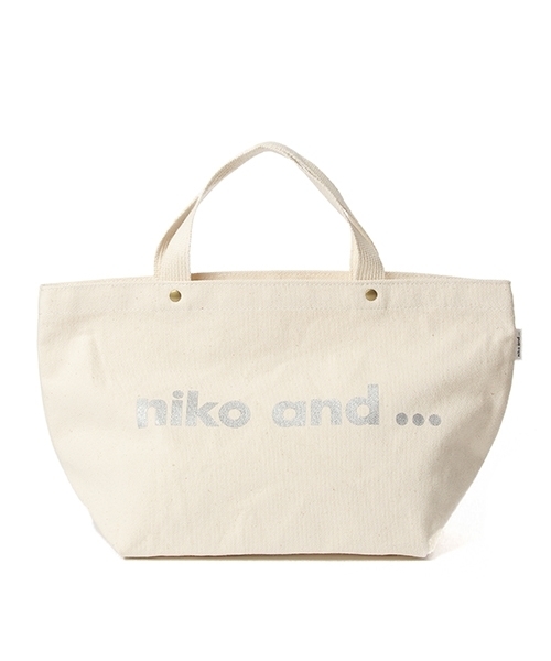 niko and...（ニコアンド）の「オリジナルニコロゴトートBAG M（トートバッグ・レディース・ブラック/ホワイト/ブルー・0）」の2枚目の写真