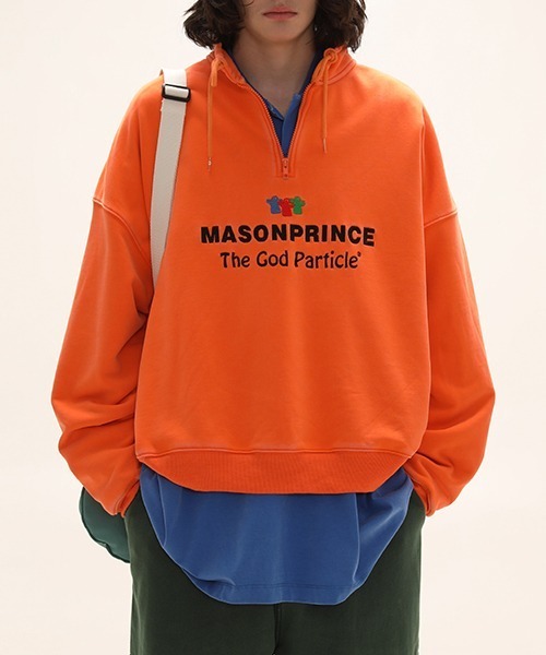 MASONPRINCE(メイソンプリンス)の「ハーフZIPスタンドカラースウェット WY6105【MASONPRINCE × THE GOD PARTICLE】(スウェット・メンズ・オレンジ/ライトグレー/パープル系その他/ブラック・L/M/S)」の10枚目の写真