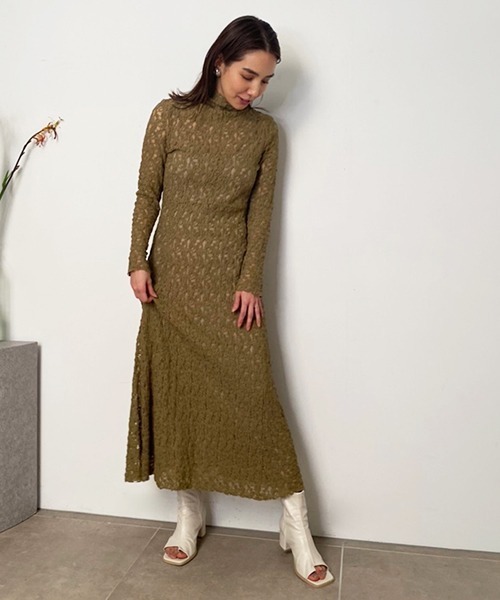 ョンレベル Fray I D フレイアイディー ワンピース 長袖 ロング丈 ライトグレー カーキ アイボリー ブランディア 店 ディー Shineray Com Br