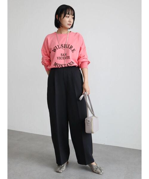 Green Parks(グリーンパークス)の「ロゴミニ裏毛プルオーバー(スウェット・レディース・ネイビー/チャコールグレー/ピンク/杢グレー・FREE)」の14枚目の写真