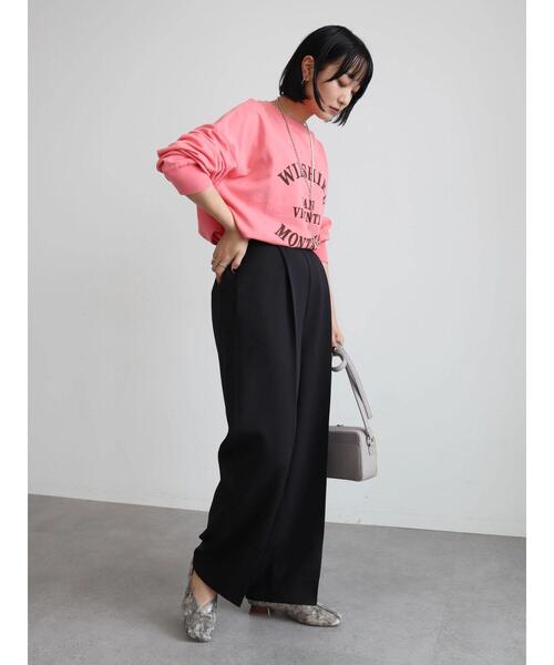 Green Parks(グリーンパークス)の「ロゴミニ裏毛プルオーバー(スウェット・レディース・ネイビー/チャコールグレー/ピンク/杢グレー・FREE)」の13枚目の写真