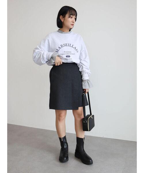 Green Parks(グリーンパークス)の「ロゴミニ裏毛プルオーバー(スウェット・レディース・ネイビー/チャコールグレー/ピンク/杢グレー・FREE)」の12枚目の写真