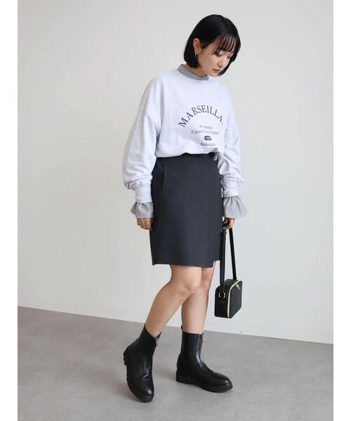 Green Parks(グリーンパークス)の「ロゴミニ裏毛プルオーバー(スウェット・レディース・ネイビー/チャコールグレー/ピンク/杢グレー・FREE)」の11枚目の写真