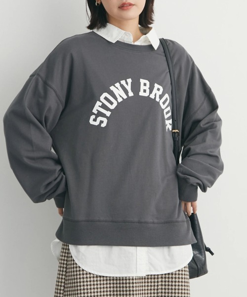 Green Parks(グリーンパークス)の「ロゴミニ裏毛プルオーバー(スウェット・レディース・ネイビー/チャコールグレー/ピンク/杢グレー・FREE)」の2枚目の写真