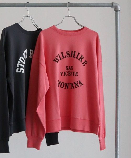 Green Parks(グリーンパークス)の「ロゴミニ裏毛プルオーバー(スウェット・レディース・ネイビー/チャコールグレー/ピンク/杢グレー・FREE)」の5枚目の写真