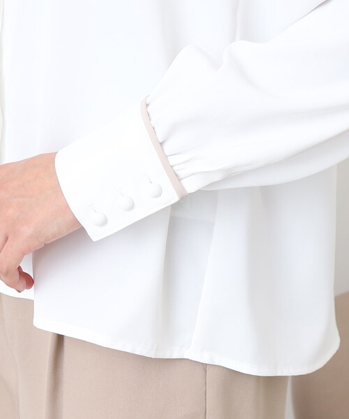 DRESKIP（ドレスキップ）の「◆セーラーカラー配色ブラウス（シャツ/ブラウス・レディース・ホワイト系7/ベージュ系4/ブラック系4・03/02）」の8枚目の写真