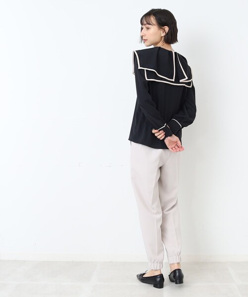 DRESKIP（ドレスキップ）の「◆セーラーカラー配色ブラウス（シャツ/ブラウス・レディース・ホワイト系7/ベージュ系4/ブラック系4・03/02）」の16枚目の写真