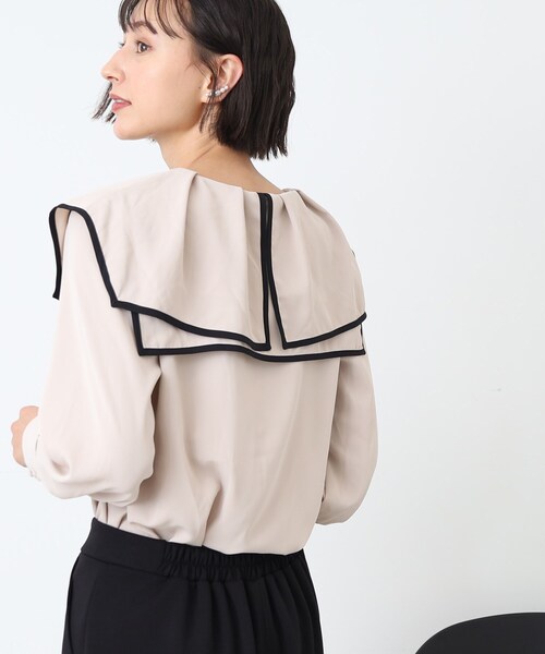 DRESKIP（ドレスキップ）の「◆セーラーカラー配色ブラウス（シャツ/ブラウス・レディース・ホワイト系7/ベージュ系4/ブラック系4・03/02）」の20枚目の写真