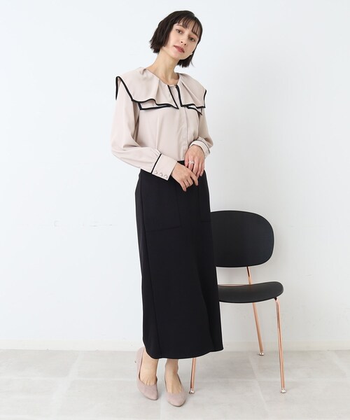 DRESKIP（ドレスキップ）の「◆セーラーカラー配色ブラウス（シャツ/ブラウス・レディース・ホワイト系7/ベージュ系4/ブラック系4・03/02）」の21枚目の写真