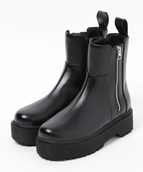 PAGEBOY(ページボーイ)の「ZIPプラットフォームブーツ(ブーツ・レディース・ブラック/オフホワイト・M/L)」の7枚目の写真