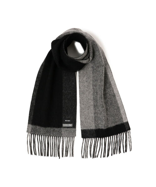 BEAMS（ビームス）の「BEAMS / パネルチェック マフラー（マフラー・メンズ・ブラック/ワイン/ネイビー・ONE SIZE）」の2枚目の写真