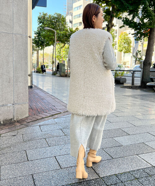 NOLLEY’S（ノーリーズ）の「◇【WEB限定】HAMILTON ハイネックニットワンピース（ワンピース・レディース・チャコールグレー/ライトグレー/オフホワイト/グレイッシュベージュ・38）」の21枚目の写真