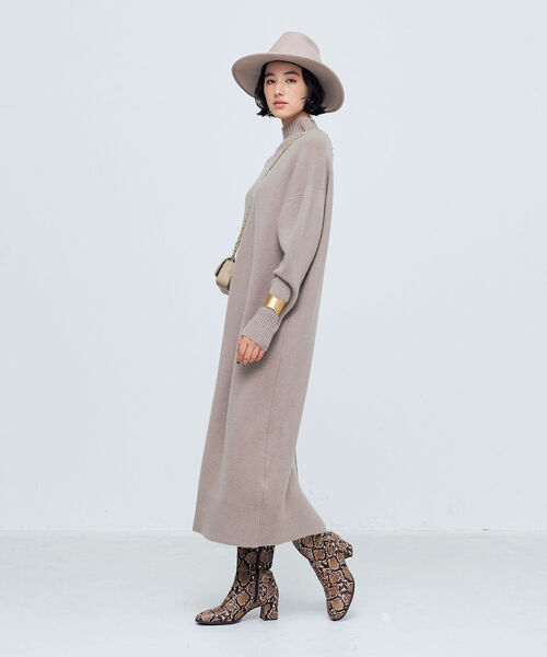 NOLLEY’S（ノーリーズ）の「◇【WEB限定】HAMILTON ハイネックニットワンピース（ワンピース・レディース・チャコールグレー/ライトグレー/オフホワイト/グレイッシュベージュ・38）」の18枚目の写真